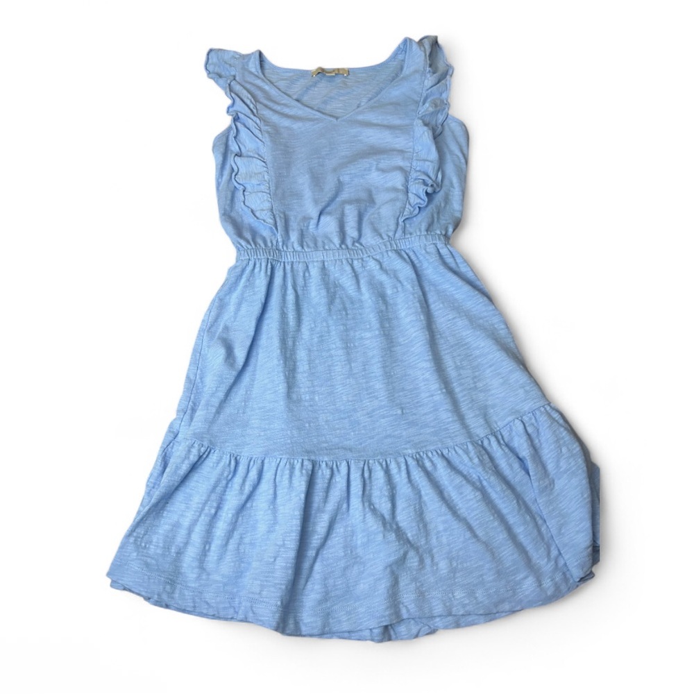 LOFT Ruffle Blue Dress - Picture 2 of 16